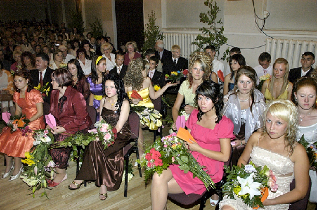 9.a klases jaunieši un viņu audzinātājs Jānis Rumba.
Autors: Ivars Bogdanovs