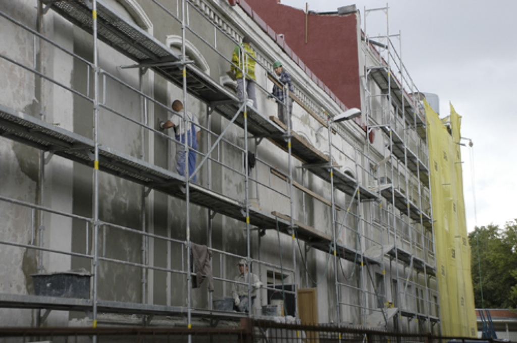  Drošības labad, būvdarbu teritorija pie Tautas nama tika pilnībā nožogota.
Autors: Ivars Bogdanovs
