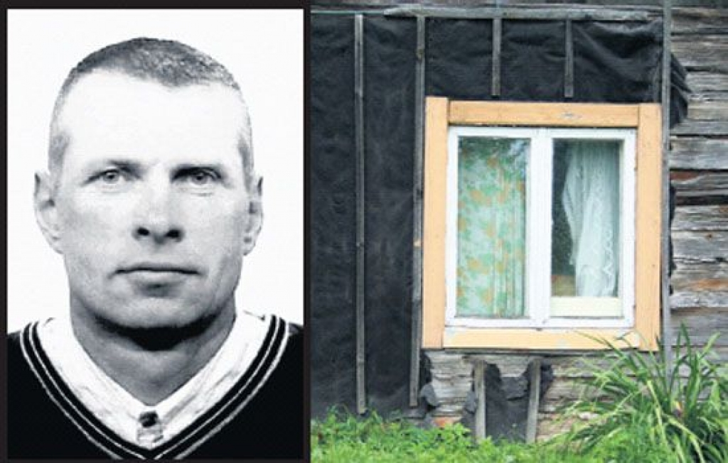 Ceraukstes pagasta iemītnieka Ivara Grantiņa (36) (attēlā) divas agrāk paveiktās slepkavības nāca gaismā tikai pēc tam, kad viņš tika aizturēts par savas meitas Dainas (11) noslepkavošanu. Līdz tam policija par viņu nešaubījās, jo, iznācis no cietuma, viņš regulāri reģistrējās policijā. Savu meitu viņš nonāvēja, kad viņa gulēja vecāsmātes mājās virtuvē. Attēlā — logs uz nozieguma vietu. 
Autors: Laura Dzērve/Diena