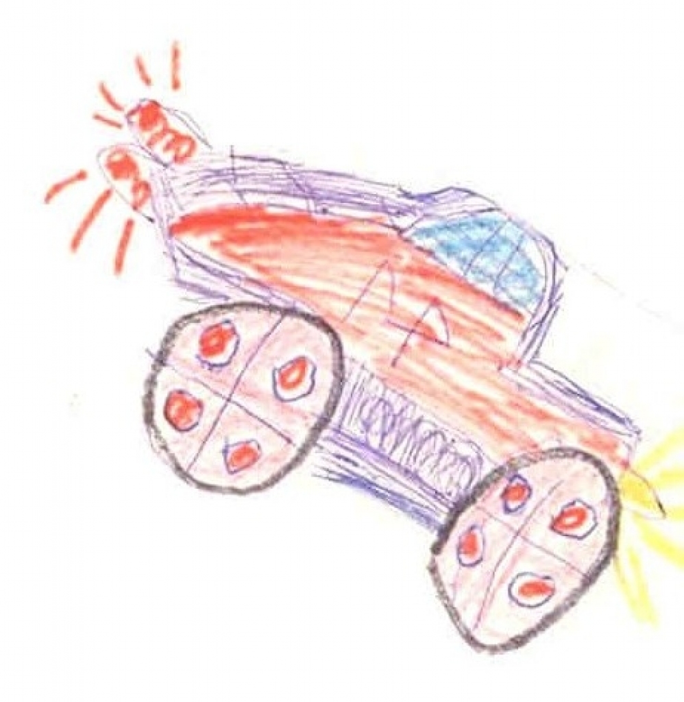 Bērni tiek rosināti domāt un analizēt satiksmes dalībnieku uzvedību un atbildību arī zīmēšanas procesā.
Autors: Bērnu zīmējums no SOS ciematu asociācijas arhīva