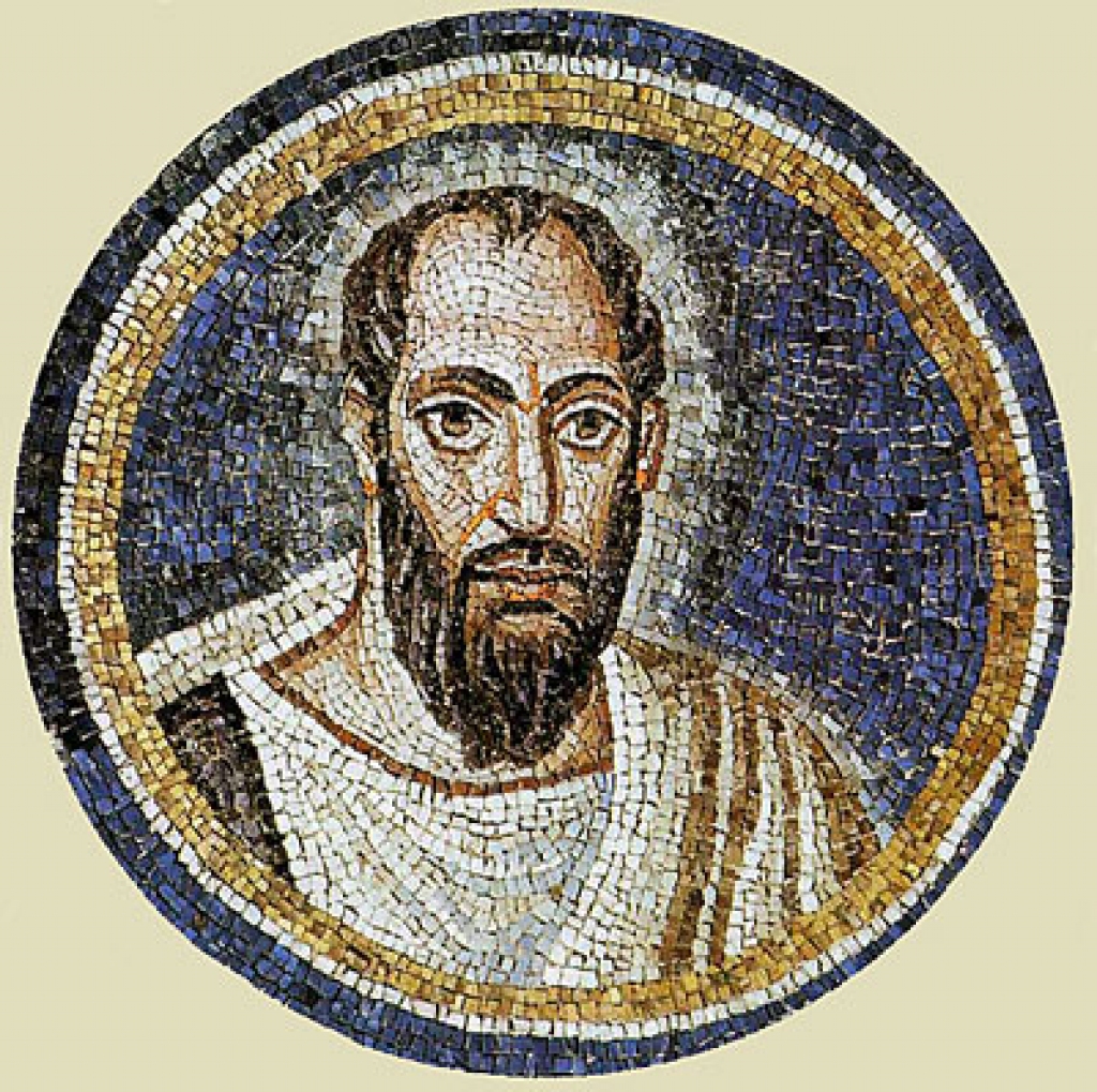 Bizantiešu mozaīka «Svētais Pāvils» Ravennā.