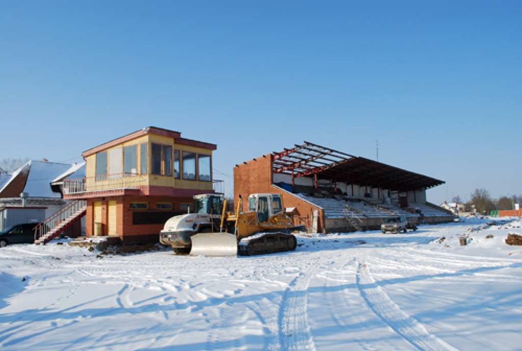 Stadiona rekonstrukcijas darbi turpinās.
Autors: Uldis Varnevičs