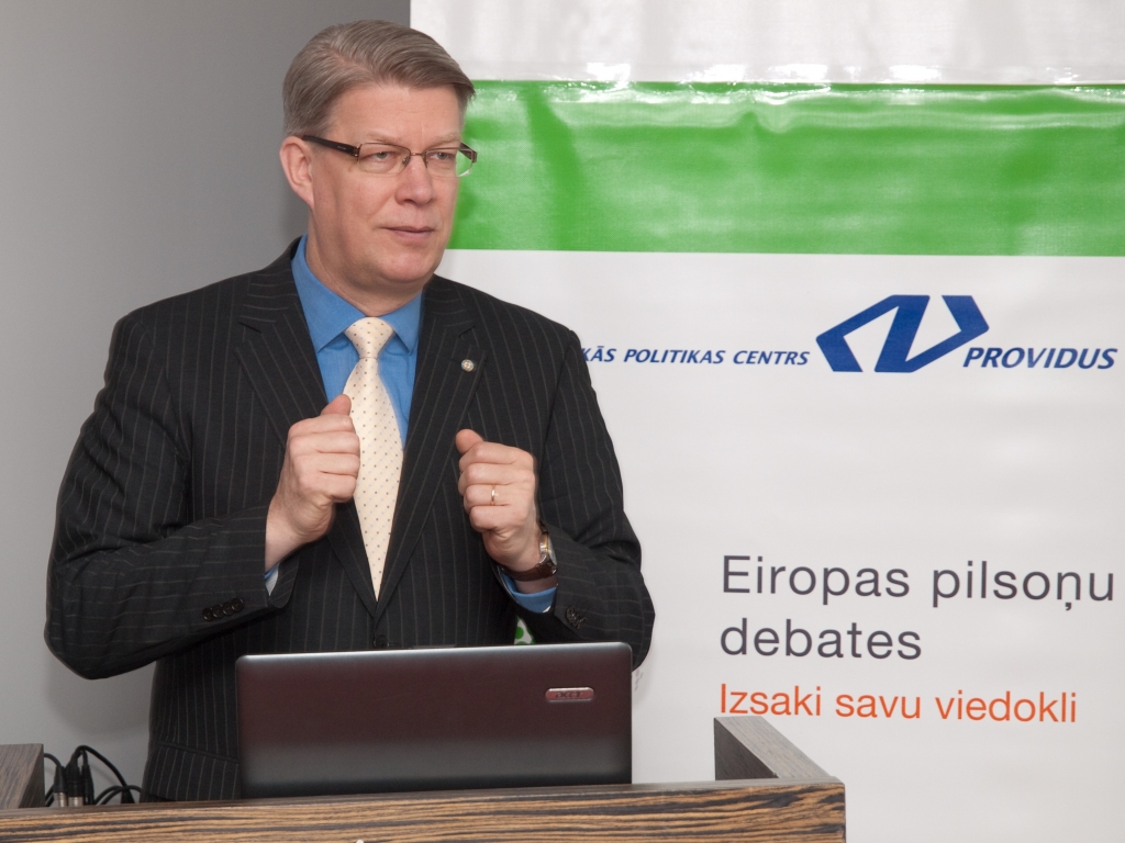 Valsts Prezidents Valdis Zatlers Eiropas pilsoņu debatēs.
Autors: no «Providus» arhīva
