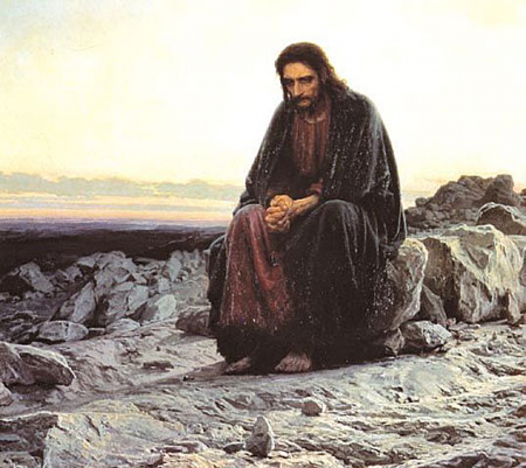 Krievu 19. gadsimta mākslinieka Ivana Kramskoja gleznas «Kristus tuksnesī».
Autors:  www.pravmir.com.