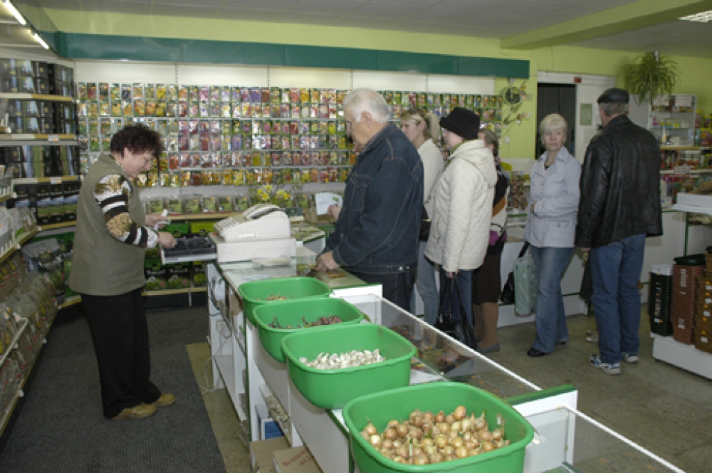 Sēklu veikalā Bauskā, Plūdoņa ielā, pircējiem nākas pat kādas minūtes pastāvēt rindā.
Autors: Ivars Bogdanovs