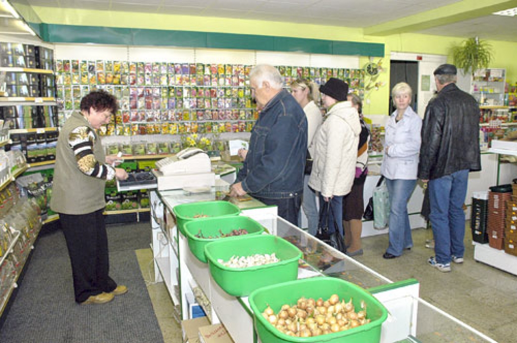 Pircējiem sēklu veikalā Bauskā, Plūdoņa ielā, nākas pat kādas minūtes pastāvēt rindā. 
