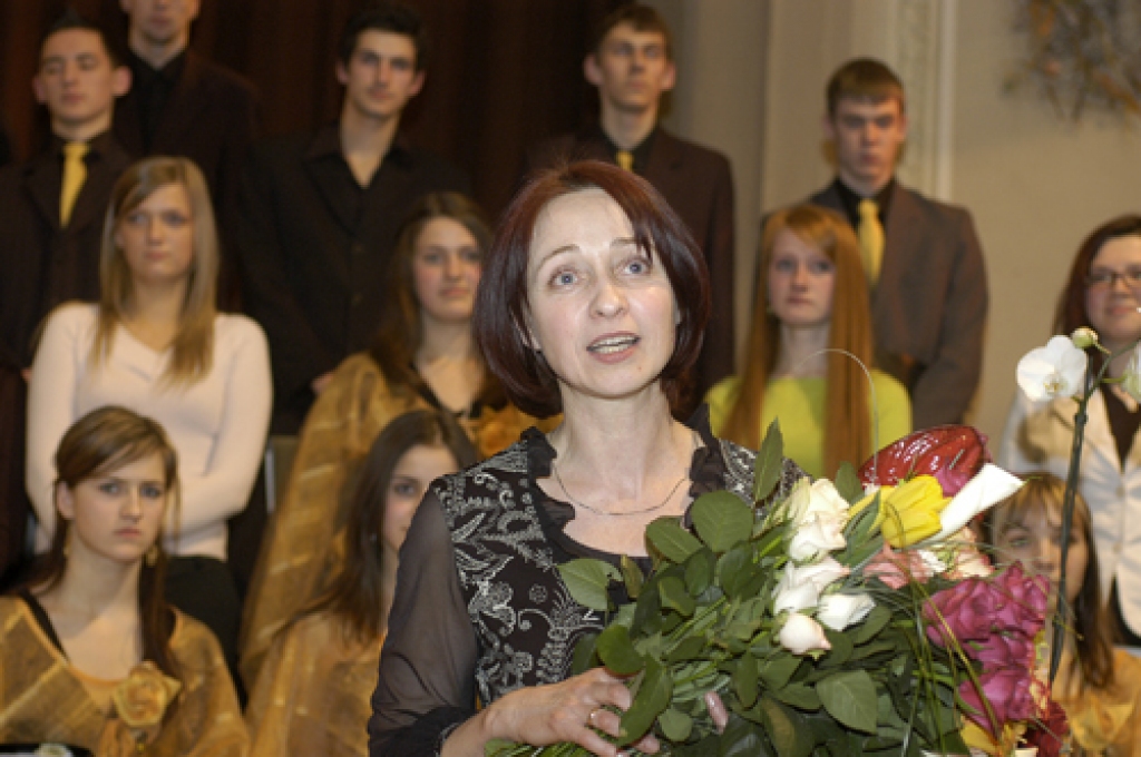 Bauskas1. vidusskolas kora diriģente Mārīte Jonkus.
Autors: no «Bauskas Dzīves» arhīva