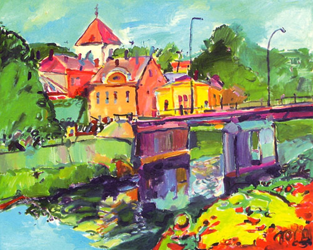 Jonasa Bajaruna gleznas «Tilts pār Mēmeli» fotoreprodukcija.