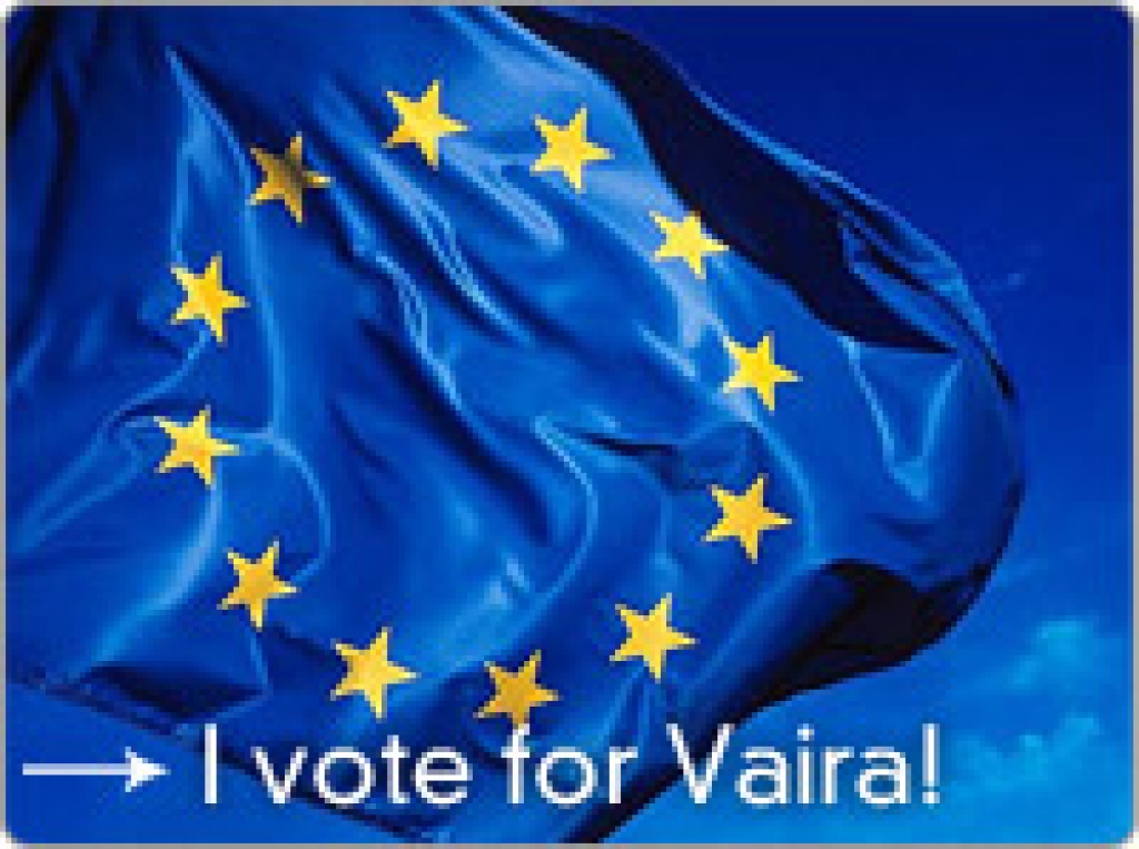 «Es balsoju par Vairu!» Šāds attēls ievietots Eiropas sieviešu speciāli izveidotajā interneta vietnē http://www.awomantoheadeurope.eu
Autors: no www.awomantoheadeurope.eu