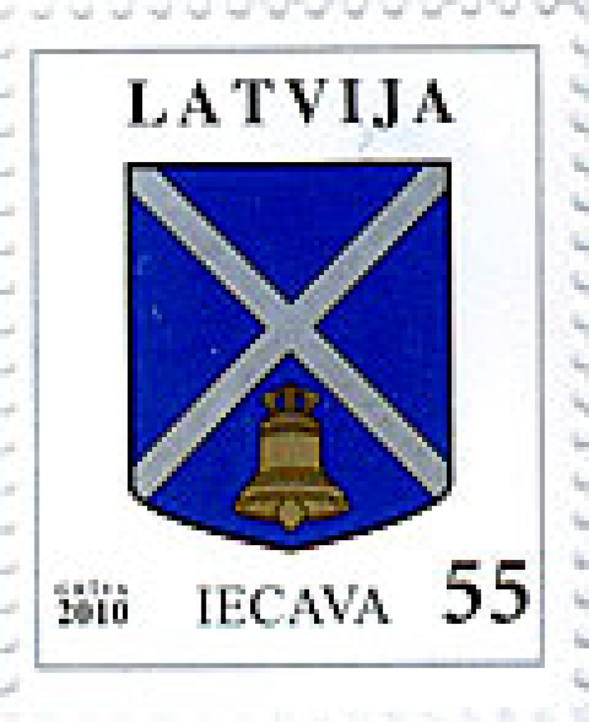 Pastmarka ar Iecavas ģerboni.
Autors: Latvijas pasts