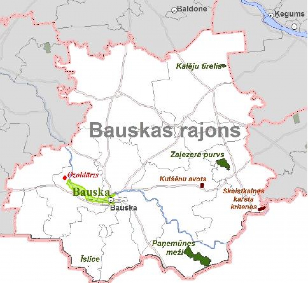 Dabas liegumi Bauskas apkaimē.
Autors: www.daba.gov.lv