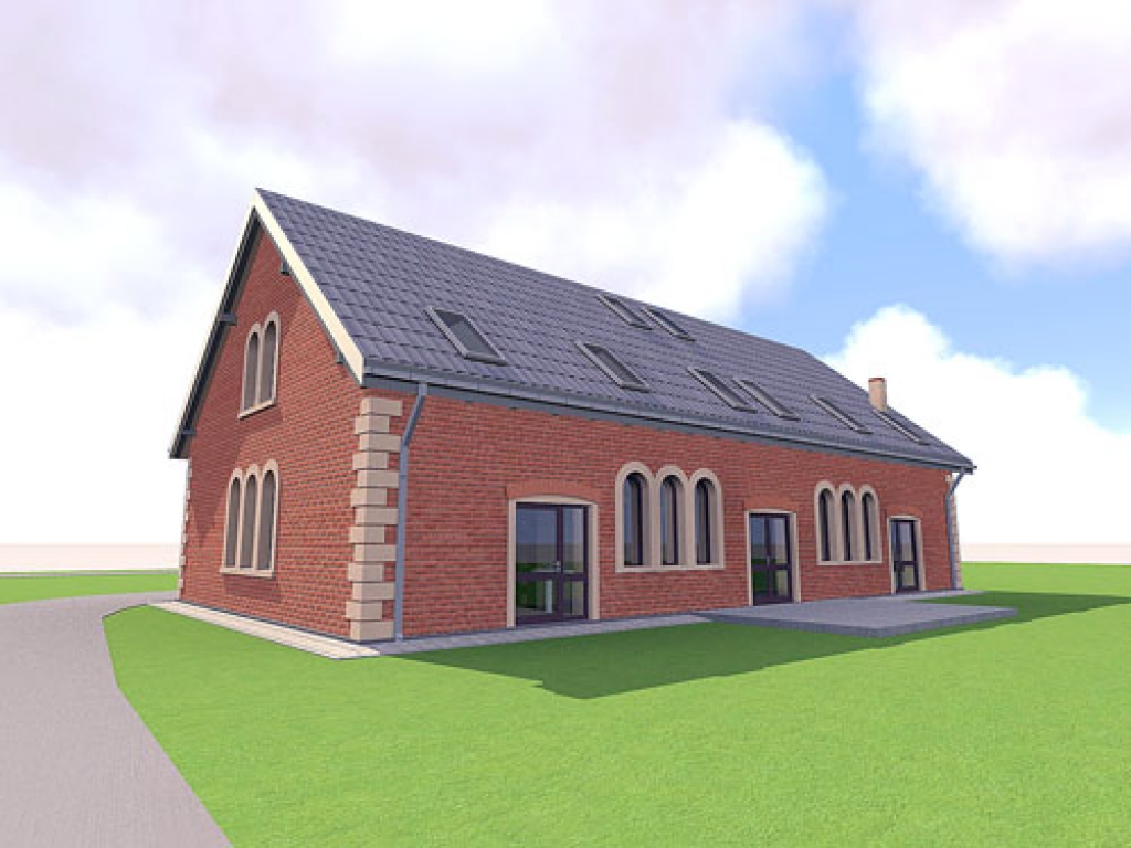 Vecsaules klēts tehniskā projekta skice, kurā atainots, kādas pārvērtības varētu notikt rekonstrukcijas gaitā.