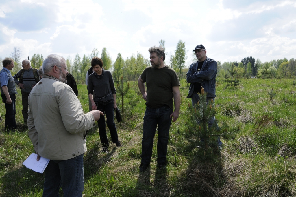 Semināra dalībniekiem bija iespēja dabā apskatīt, kā ir noritējusi lauksaimniecības zemes apmežošana. 
Autors: Ivars Bogdanovs