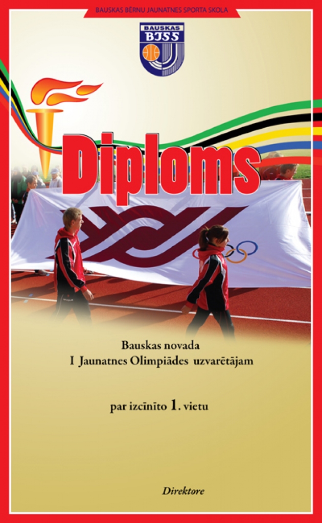 Speciāli par godu Bauskas novada 1. jauniešu olimpiādei ir izveidoti jauni diplomi. 
Autors: no Bauskas BJSS materiāliem.