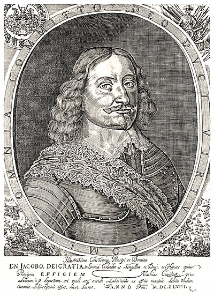 Hercoga Jēkaba gravīra, kuras oriģināls atrodas Latvijas Nacionālajā Vēstures muzejā. 
Autors: no Rundāles pils muzeja arhīva