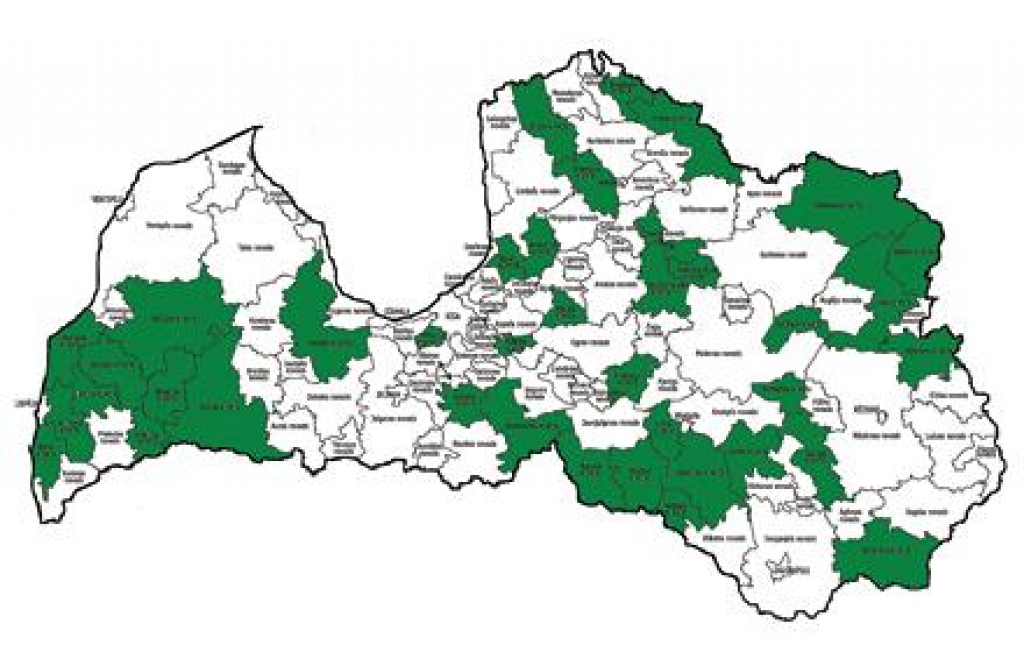 Kartē redzams, cik novados (zaļi iekrāsots) jau ir uzsākta diskusija par ĢM kultūraugu audzēšanas aizliegumu. 
Autors: Vides vēstis