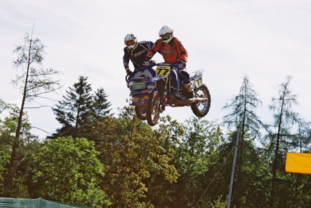 Elvijs Mucenieks Rudersbergas trasē kopā ar jauno pārinieku Kristofu Santermanu. 
Autors: No Elvija Mucenieka albuma.