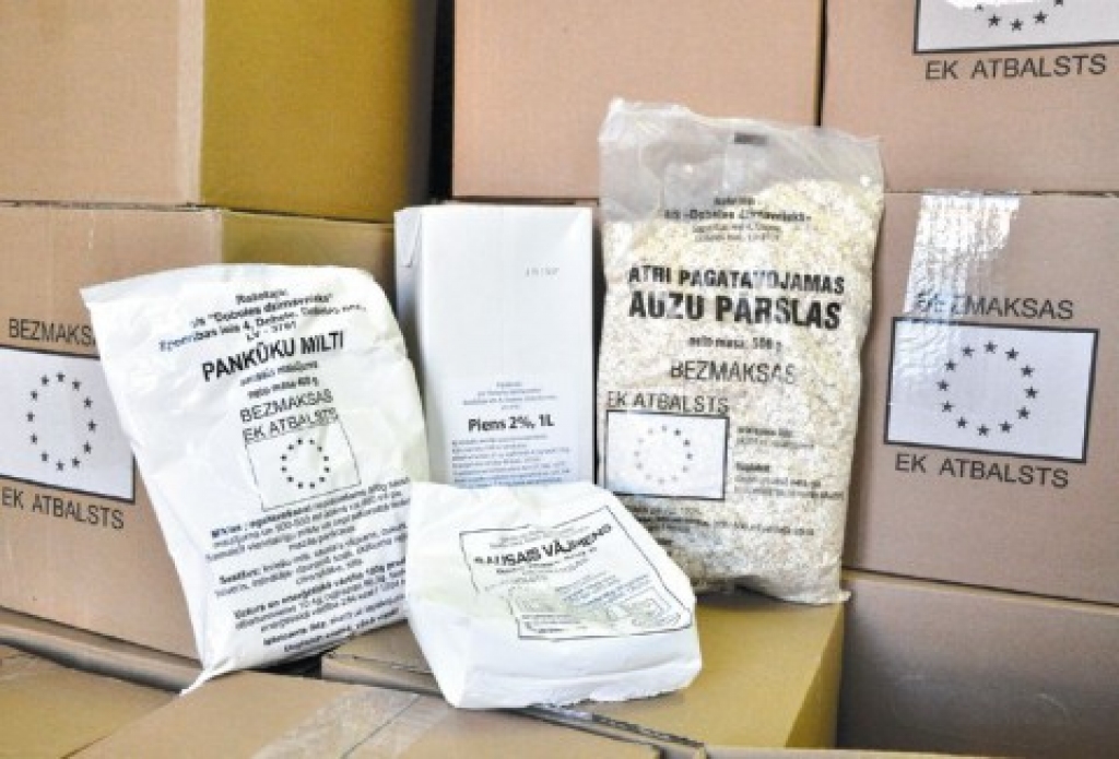 Eiropas Komisijas pārtikas pakas trūcīgajiem.
Autors: no www.zinas.nra.lv
