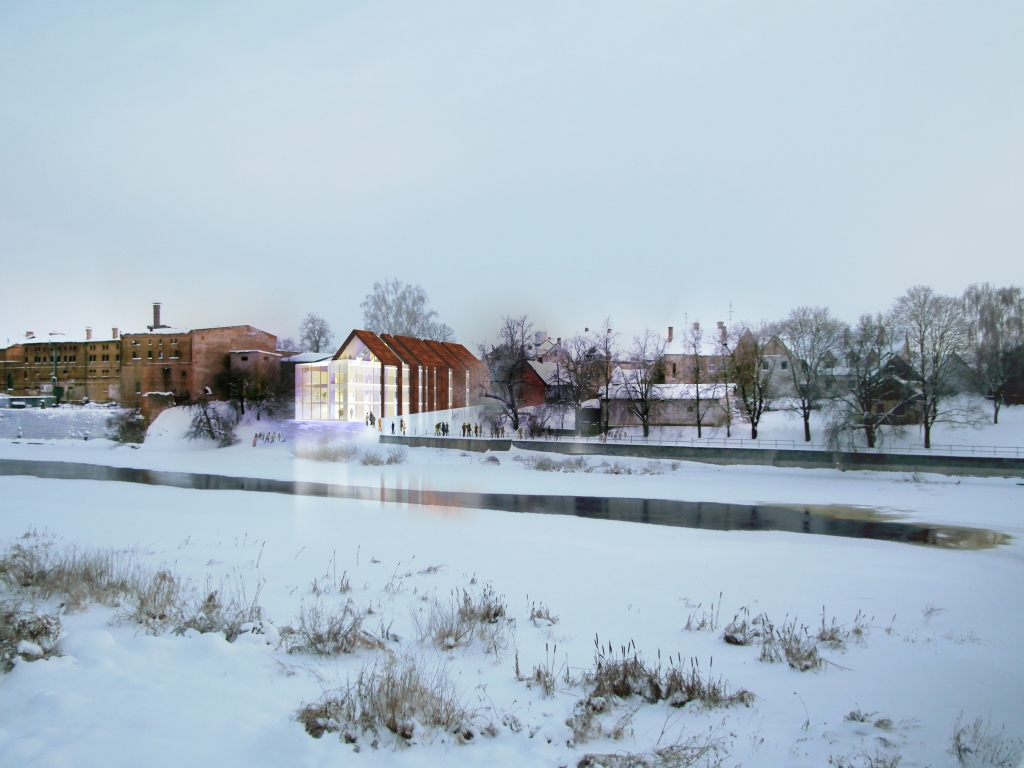 Iebraucējiem Bauskā no Rīgas puses jaunā bibliotēka uz Mēmeles fona atklātos kā moderns pilsētbūvniecības akcents.
Autors: Bauskas būvvaldes datorvizualizācija.