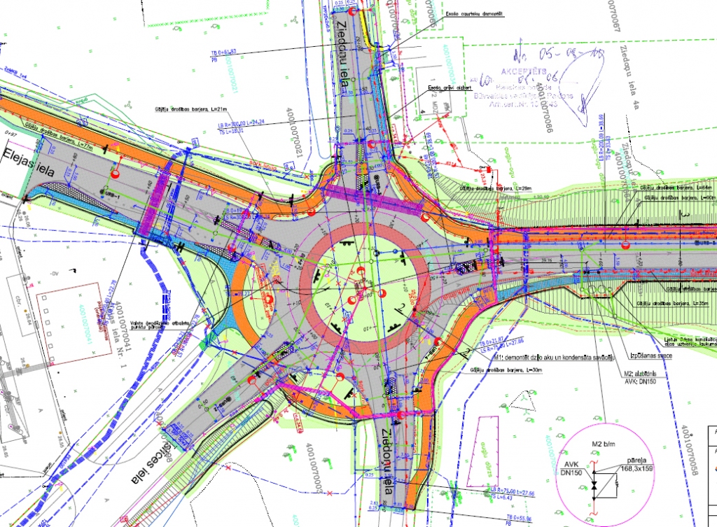 Rotācijas apļa Bauskā, Mūsas kreisajā krastā, projekta skice.
Autors: attēls no Bauskas novada domes dokumentiem