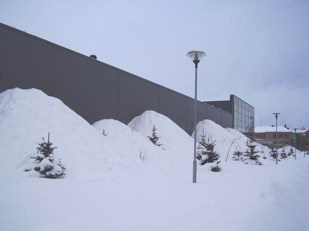 Tirdzniecības centram «Rimi» Bauskā pirms dažām dienām notīrot jumtu, pie veikala sānu sienas izveidojušās varenas sniega kaudzes.
Autors: Inga Muižniece
