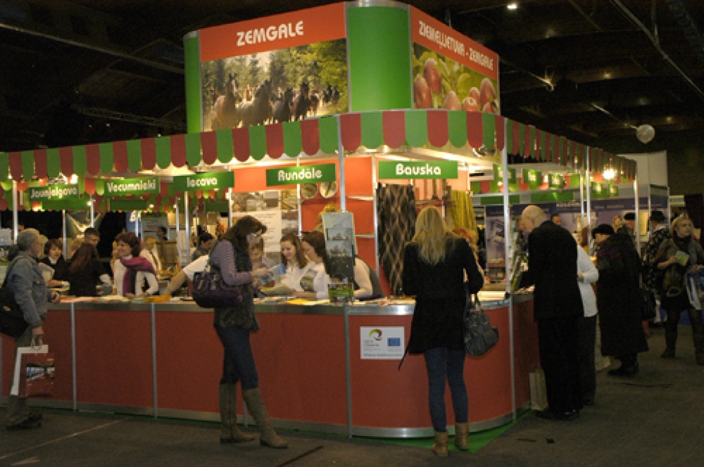 Bauskas, Iecavas, Vecumnieku un Rundāles novada ekspozīcija tūrisma gadatirgū izvietota līdzās.
Autors: Ivars Bogdanovs