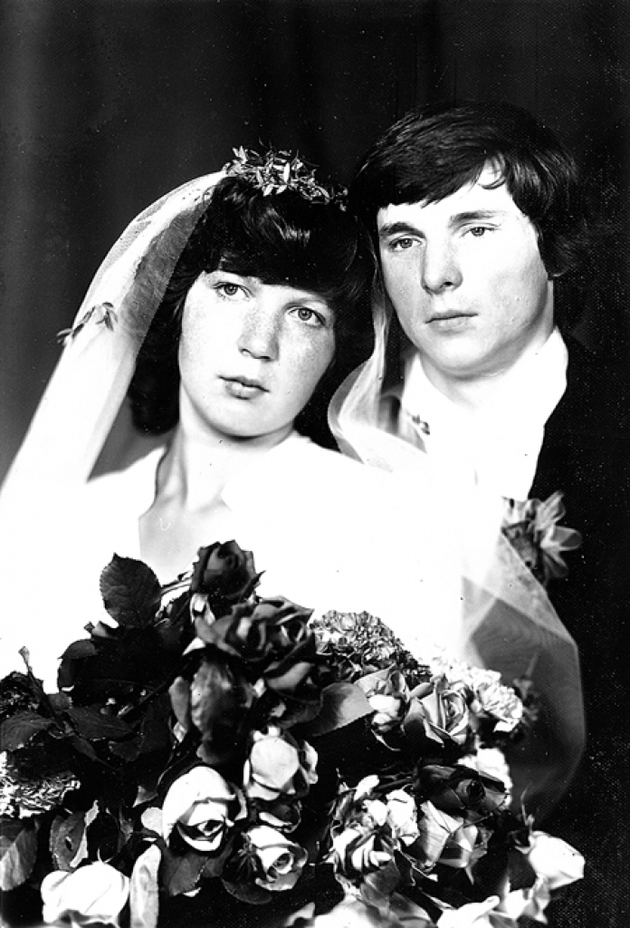 Dzintra  Čuprinska ar vīru Ilmāru kāzās.  1981. gada  8. augusts.