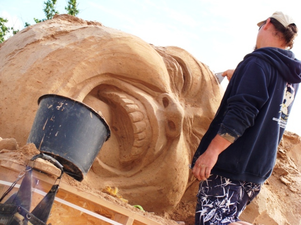 Jelgavā top smilšu skulptūras.
Autors: no JPPA 