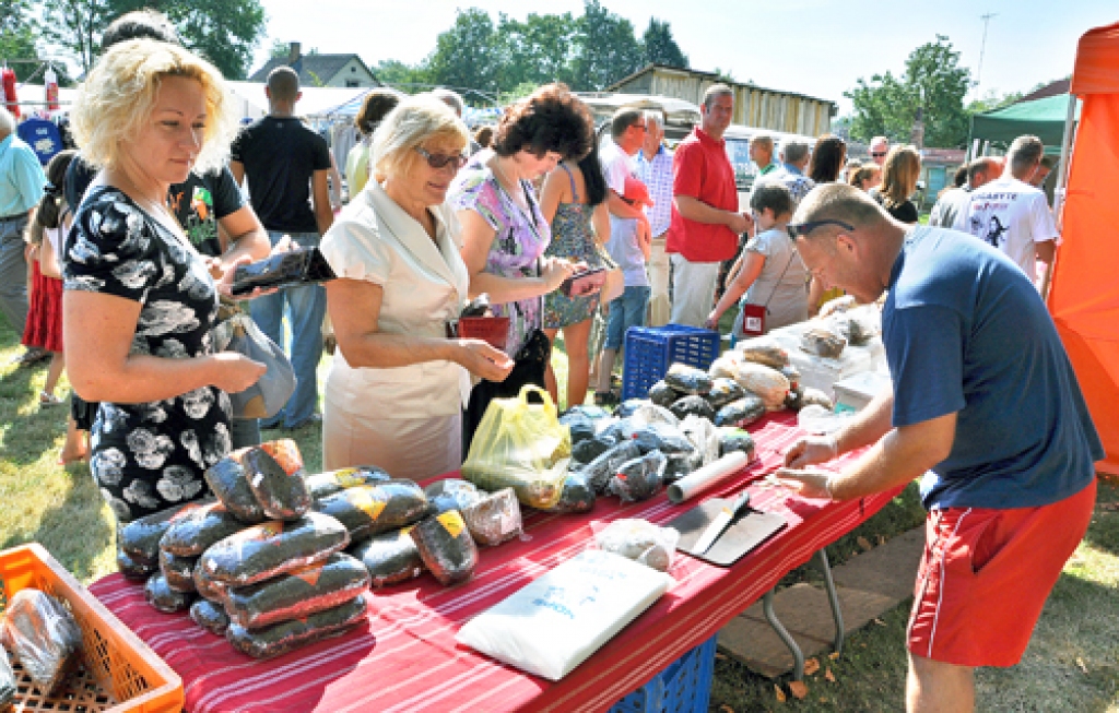 Andrejs Saļņikovs (no labās) no zemnieku saimniecības «Bekubode» uz Kanepenes gadatirgu Skaistkalnē bija braucis no Lielvārdes novada.
Autors: Žanna Zālīte