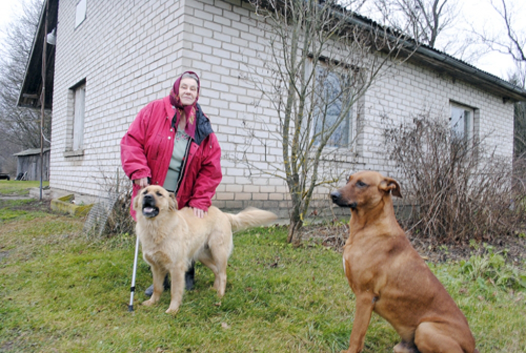 Pie bārbelietes Lienes Žīgures kaimiņu suņi Betiņa (no kreisās) un Ringo jūtas gluži kā mājās. 