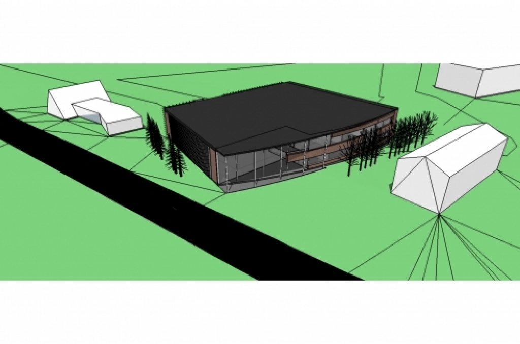 Divstāvu ēka ar koka apdari – tāds pēc pāris gadiem Salātu ielā Bauskā izskatīsies jaunuzceltais peldbaseins. 