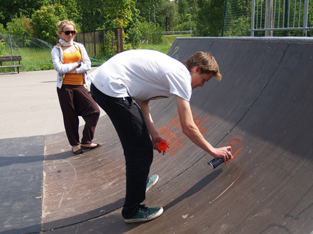 Saukļus un skeiteru zīmes ieguva arī rampas.
Autors: Antra Ērgle
