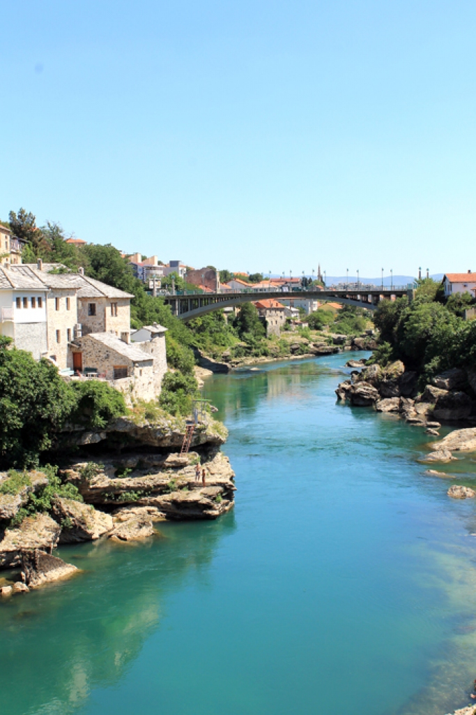 Skats no Mostaras Vecā tilta. 