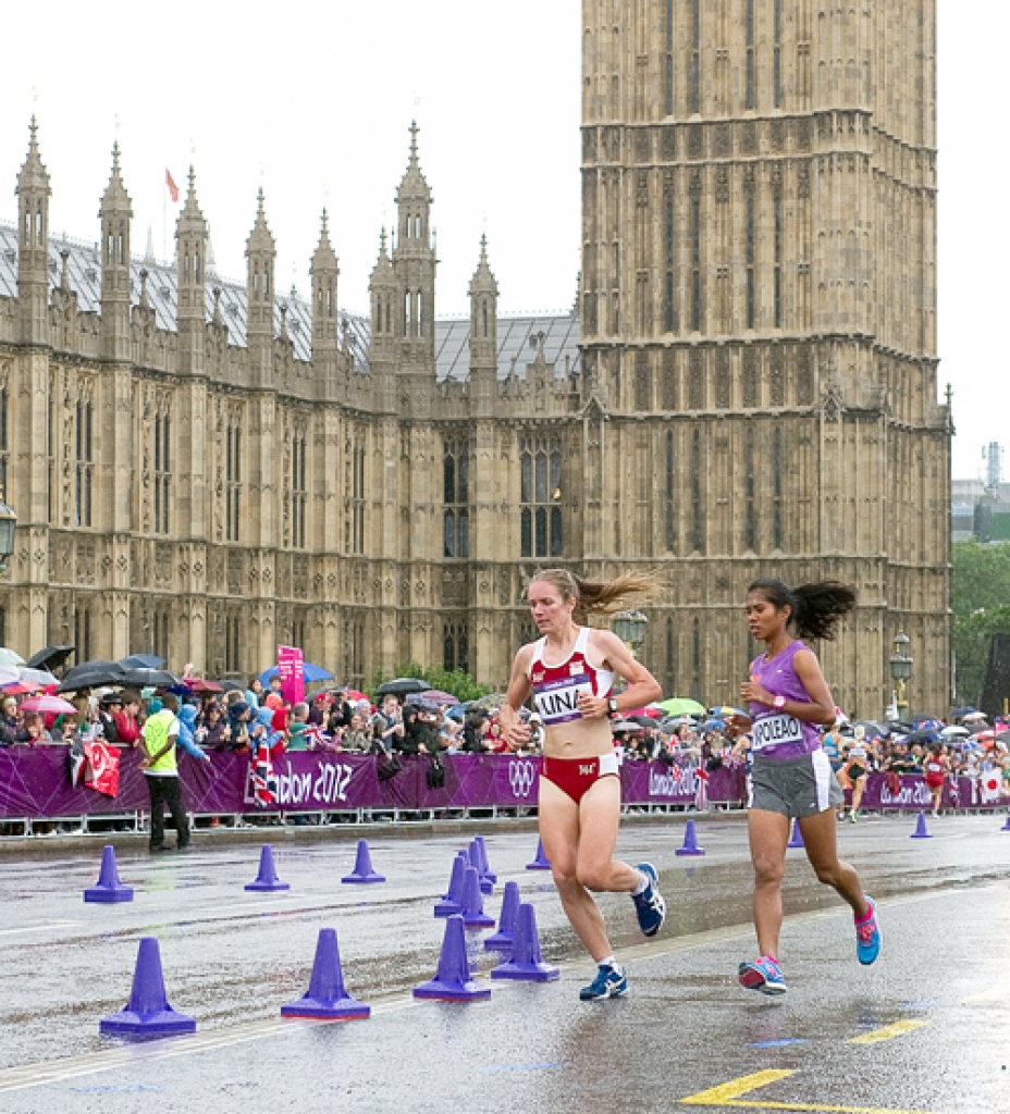 Dace Lina Londonas olimpisko spēļu maratona distancē. 