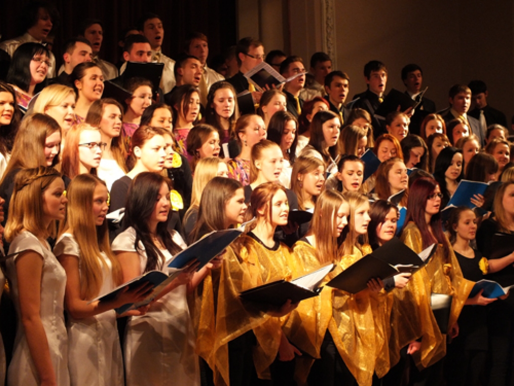 Ģimnāziju koru festivālā Bauskā 23. februārī.
Autors: Kristaps Ābelnieks