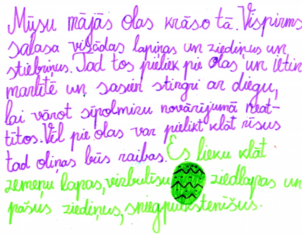 Skaistkalnietes Annijas Paulovičas padomi olu krāsošanā.