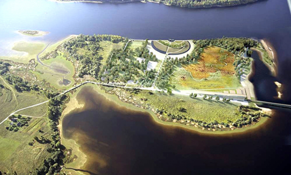 Likteņdārzs top uz salas Daugavā.