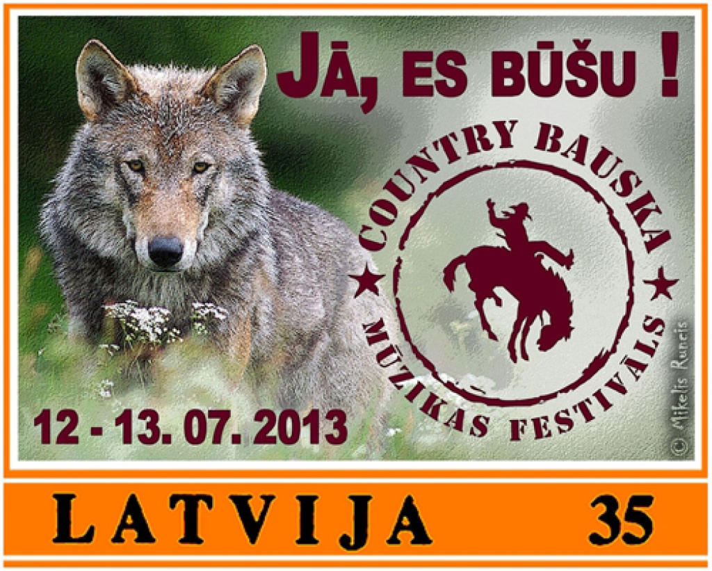 Īpašas pastmarkas popularizē Kantrimūzikas festivālu.