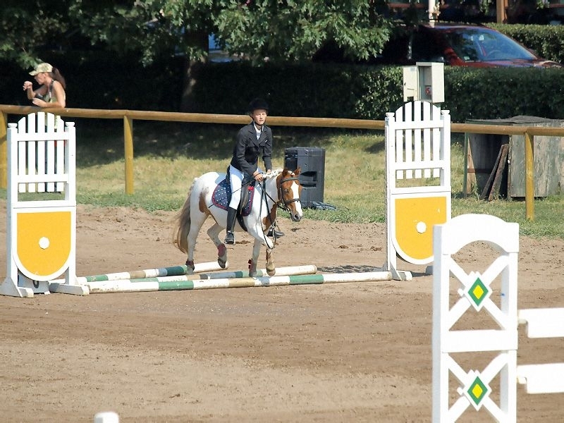 Elizabete Griķe ar poniju Kursu veic vadības maršrutu. 
Autors: no V. Marčenkovas albuma
