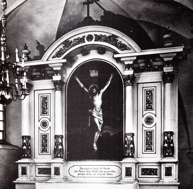 Baznīcas altāris.
Autors: Foto no izdevuma «Bauskas Sv. Gara baznīca. 1594 – 1994».