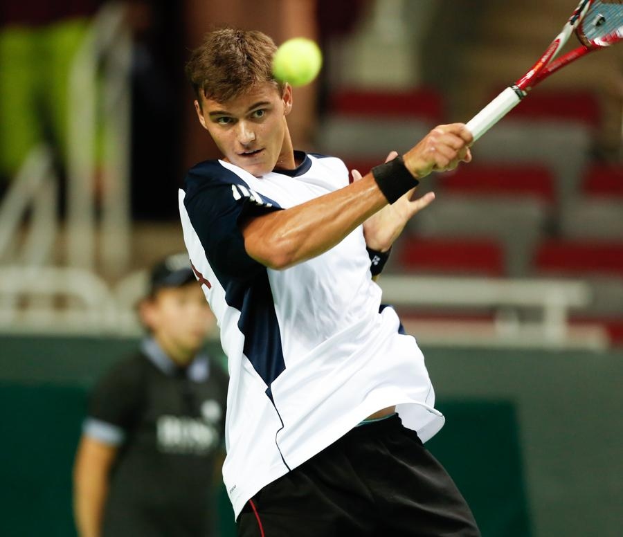 Mārtiņš Podžus ir viens no perspektīvākajiem Latvijas tenisistiem.
Autors: lts.lv, Kaspars Volonts