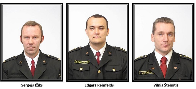 Pildot dienesta pienākumus un cenšoties glābt veikala konstrukciju nogruvumā apraktos cilvēkus, gāja bojā glābēji Sergejs Ižiks (no kreisās), Edgars Reinfelds un Vilnis Šteinītis. 
Autors: no iem.gov.lv