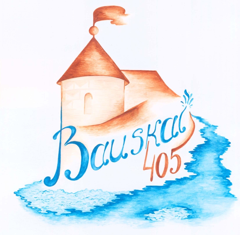 Konkursa uzvarētājas Inas Jajus darbs – Bauskas 405 gadu jubilejas logo. 
Autors: no albuma