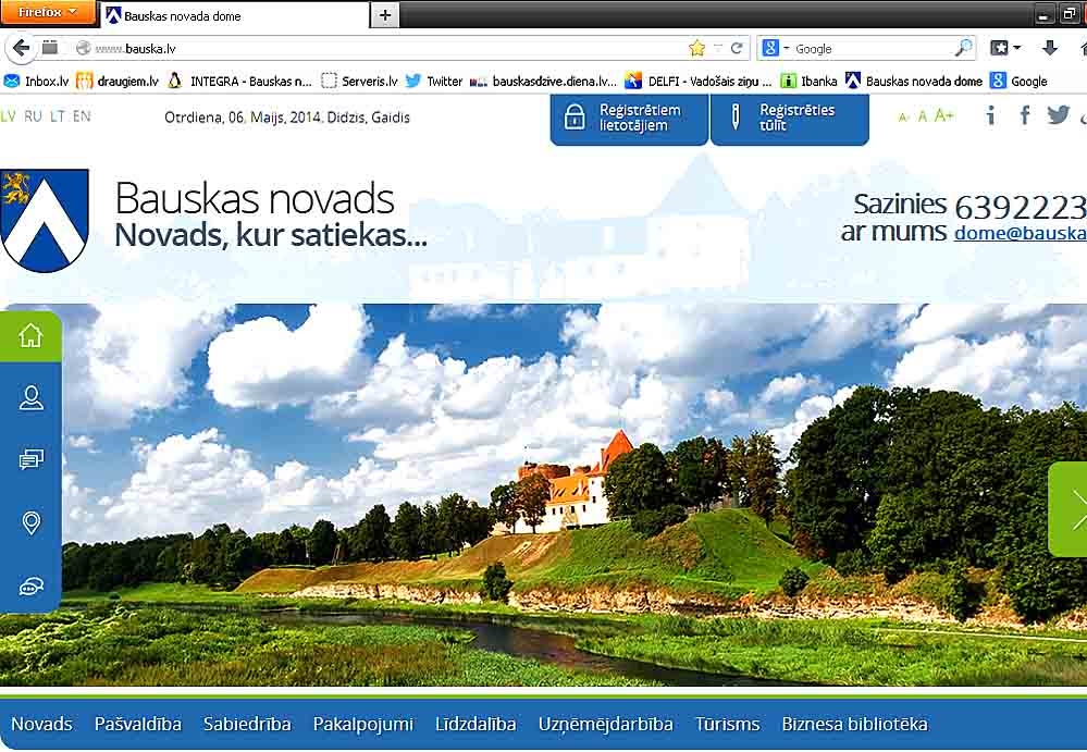 Lietotājiem sākumā nāksies pierast pie Bauskas novada jaunās interneta vietnes. Tā principiāli atšķiras no pašvaldības agrākās mājaslapas.
Autors: Vilnis Auzāns