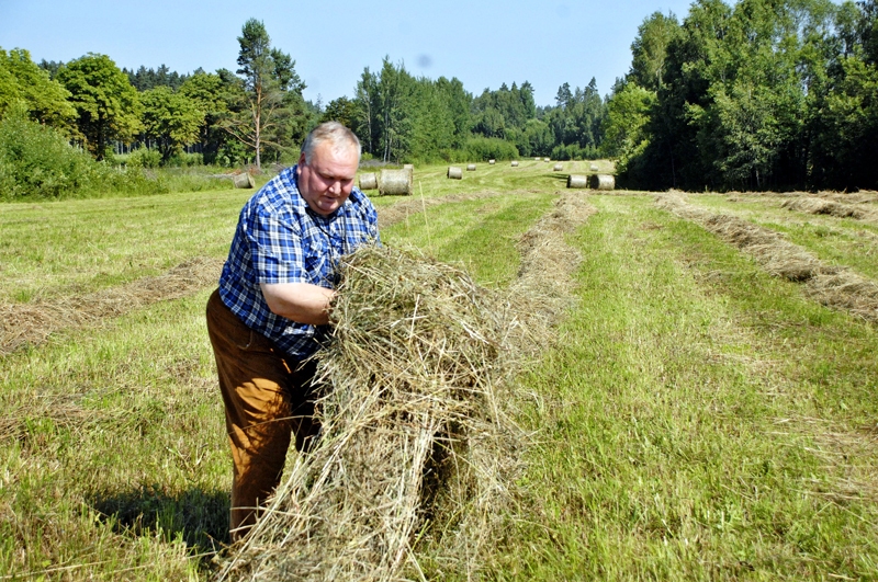 Kurmenes pļavā Ilgonis Mašinskis gandarīts par vērtīgo sienu, kas nav dabūjis ne lietus lāsīti un smaržo pa gabalu.
Autors: Ivars Bogdanovs