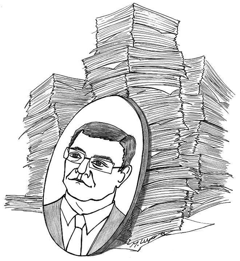 Jānis Reirs bijis Latvijas Valsts prezidenta «favorīts numur viens» uz premjera amatu pēc Valda Dombrovska demisijas.
Autors: Zīmējums – MARTA LIEPA