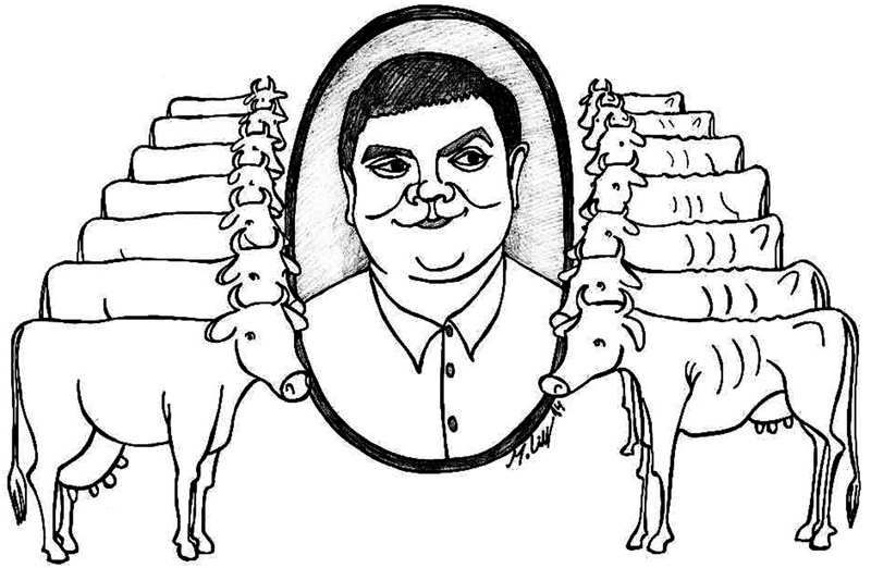 Aigars Kalvītis – saraksta līderis. Klāt treknie gadi, un viņš arī klāt...
Autors: Zīmējums – Marta Liepa