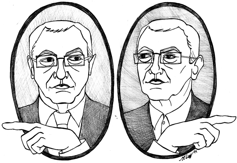 Augusts Brigmanis – latviešu politikas veterāns. Viņam un ZZS bieži vien nācies lavierēt starp dažādām idejiskām nostādnēm, lai tiktu cauri sveikā.
Autors: Zīmējums – Marta Liepa