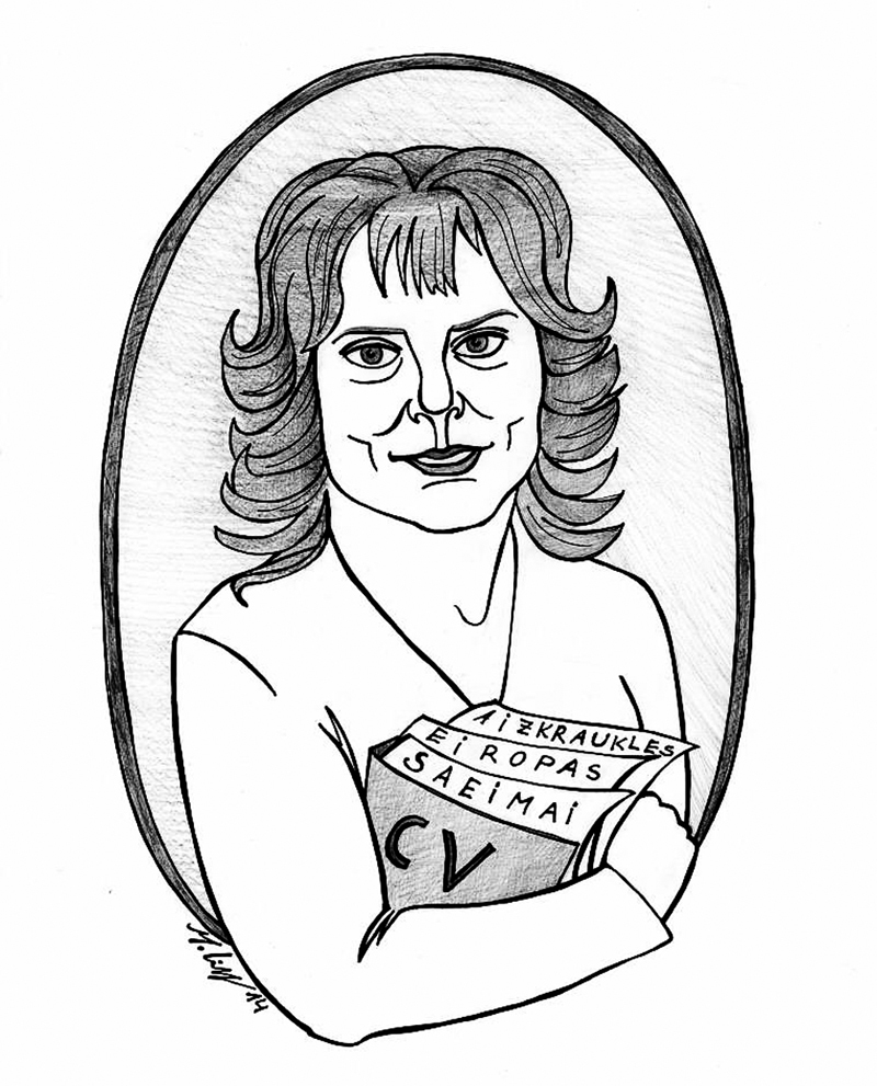 Ludmilai Ušakovai, saraksta līderei Zemgalē, ir tāds pats vārds kā Rīgas mēra mātei, abas ir krievu valodas skolotājas.
Autors: Zīmējums – Marta Liepa