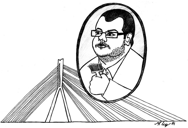 Krišjāņa Petera vadītais Rīgas domes Satiksmes departaments Vanšu tilta margu krāsošanai iztērējis simt tūkstoš latu, summu, par kuru varētu uzcelt veselu gājēju tiltu, izpētījis topošais būvnieks baušķenieks Artūrs Toms Plešs.
Autors: Zīmējums – Marta Liepa